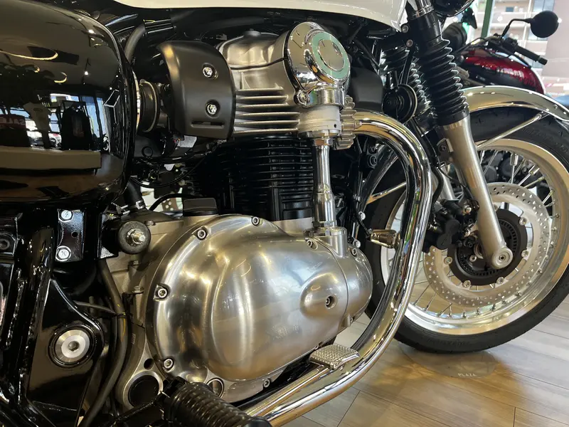 W800の空冷バーチカルツインエンジン